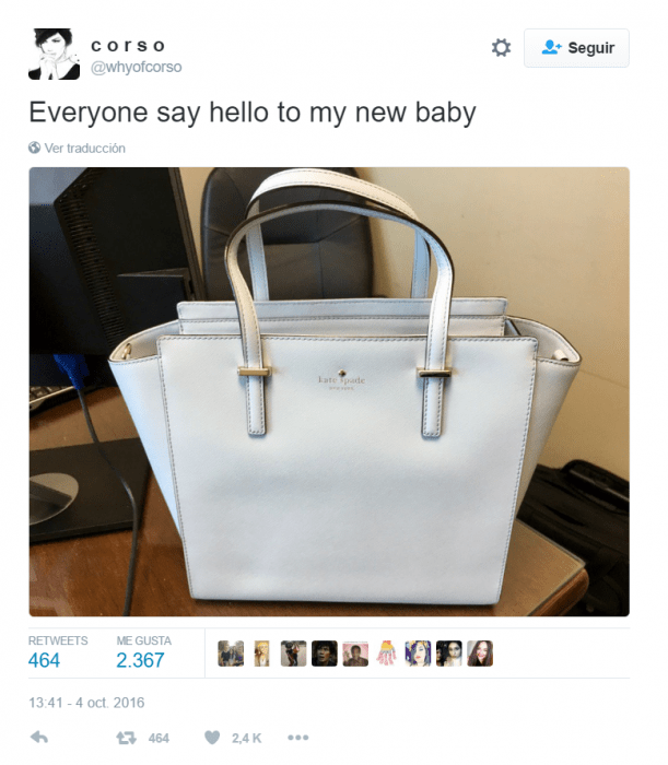 bolso blanco comentario en twitter 