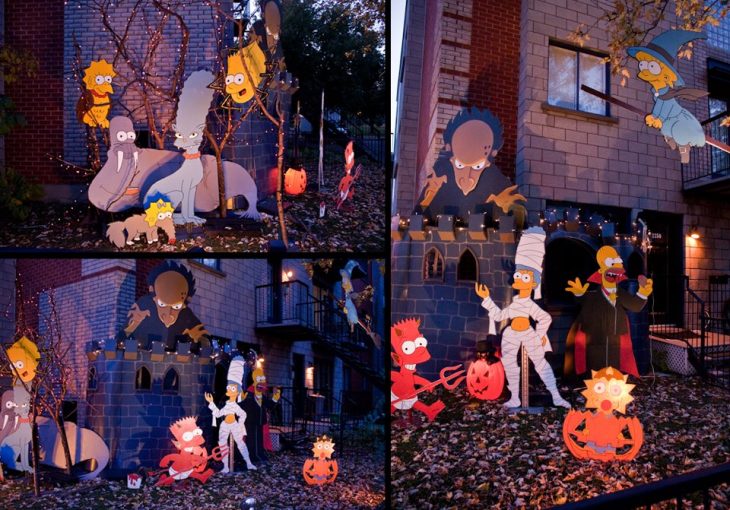 casa del terror decorada con personajes de los simpsons 