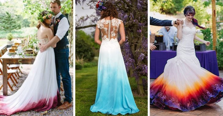 20 ideas para personalizar tu vestido de novia con colores deslavados