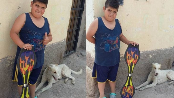 Niño que vendía su patineta para salvar a un perro 