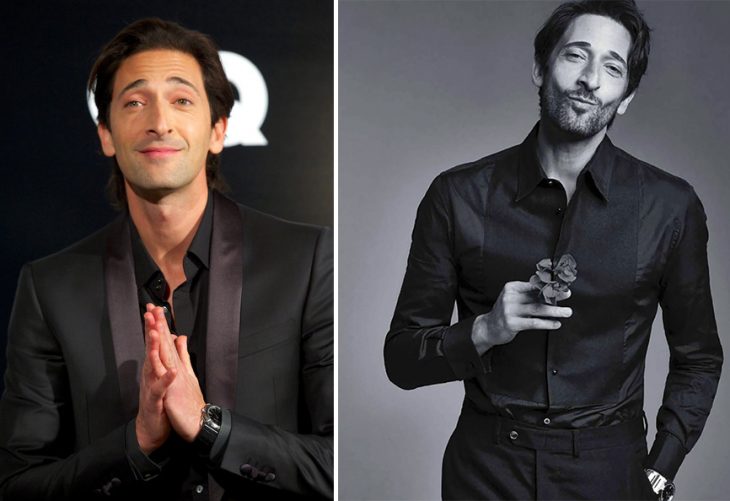 Adrien Brody con y sin barba. 