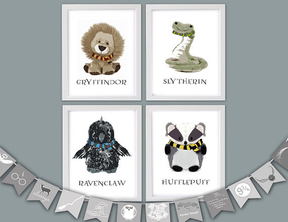 Cuadros decorativos de las casas de Hogwarts