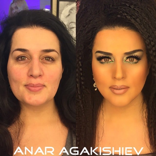 antes y después de una mujer a la que le regresaron su juventud con un poco de maquillaje 
