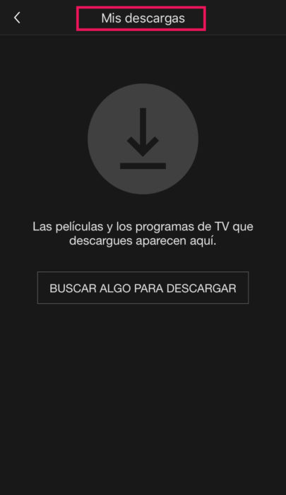 Captura de pantalla de 'Mis descargas' de Netflix 