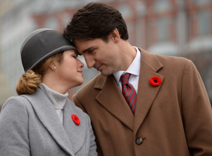 Justin Trudeau y su esposa