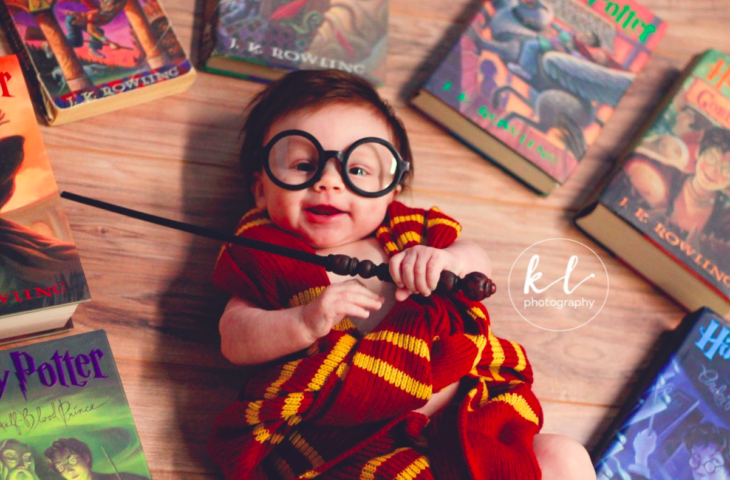 Bebé en sesión al estilo Harry Potter