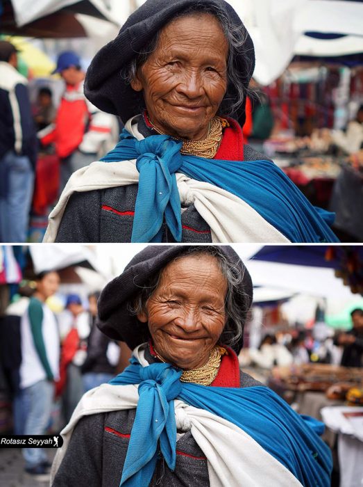 Señora sonriendo. 