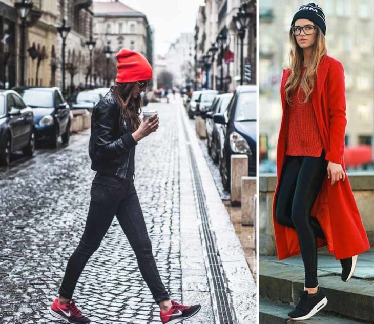 Looks de invierno con tenis. 