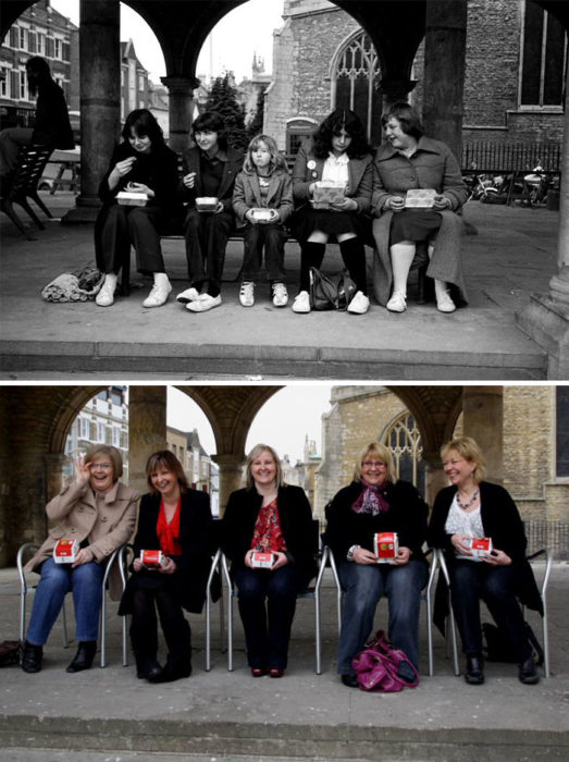 grupo de amigas 30 años antes y después