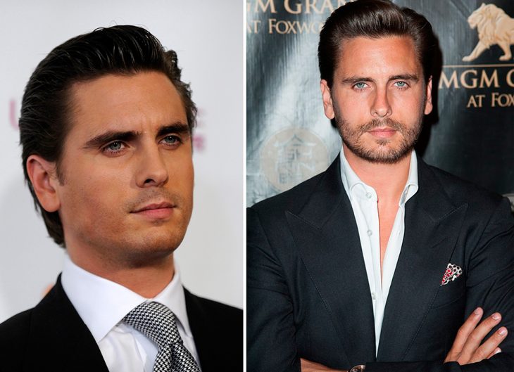 Scott Disick con barba y sin barba. 