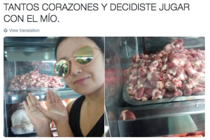 mujer con lentes al lado de corazones 