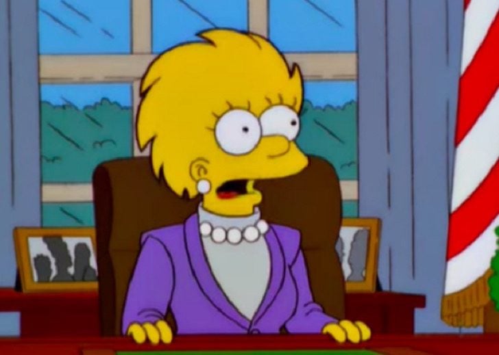 Lisa Simpson en su papel de presidenta. 