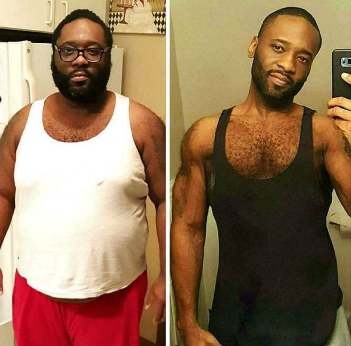 transformacion de hombre con sobrepeso antes y despues 