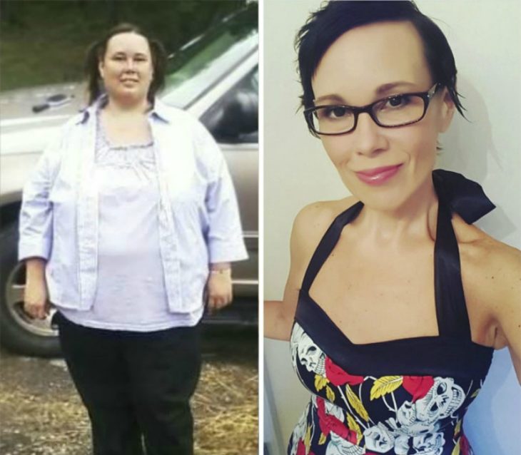 transformacion de mujer con sobrepeso antes y despues 