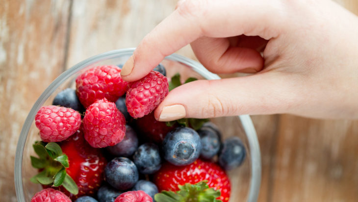 comida a base de frutos rojos