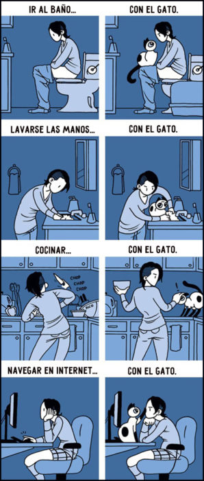 Cómic de la vida con un gato 