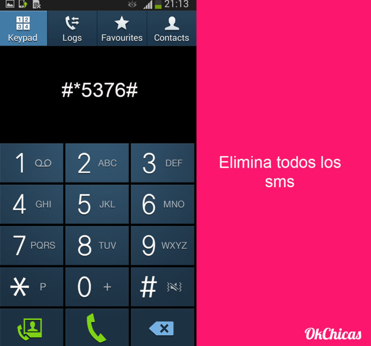 Teclado de android con códigos secretos para el celular 