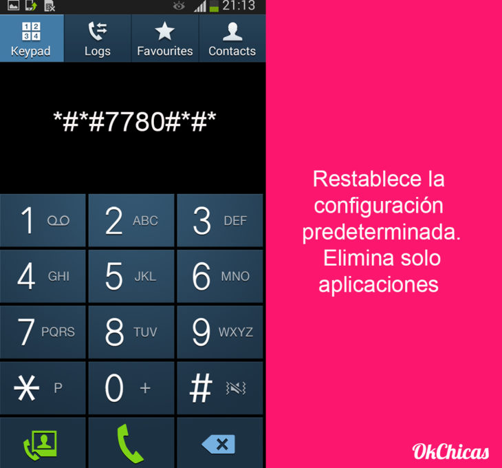 Teclado de android con códigos secretos para el celular 