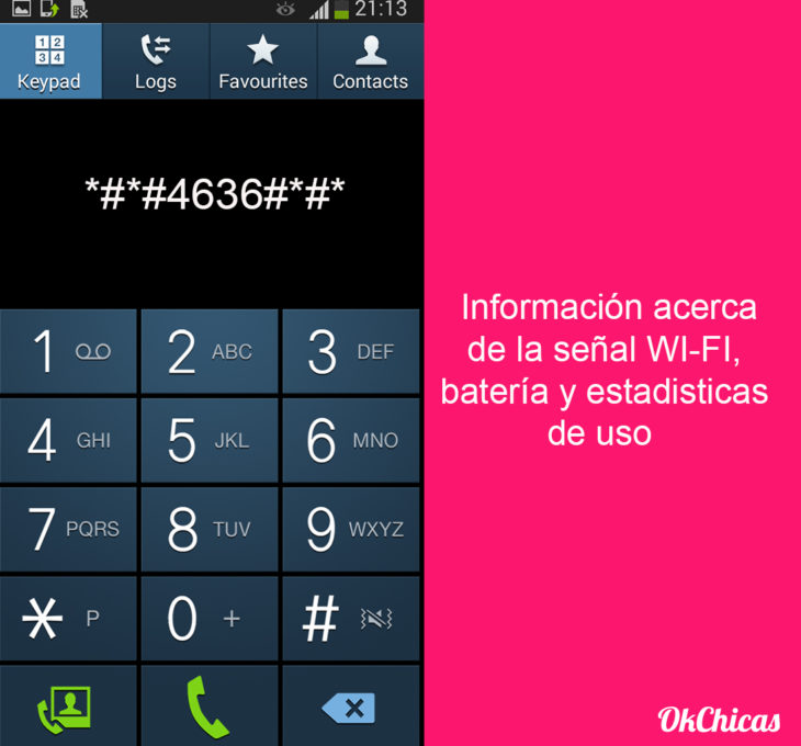 Teclado de android con códigos secretos para el celular 