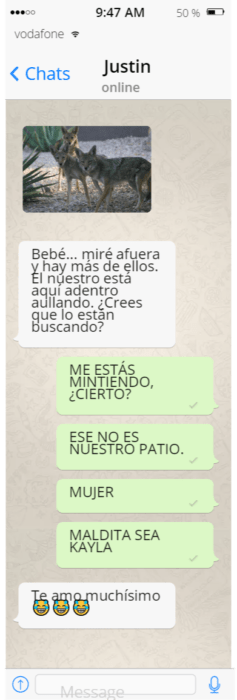 Conversación de whatsapp broma chica a su esposo 