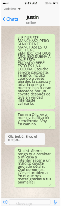 Conversación de whatsapp broma chica a su esposo 