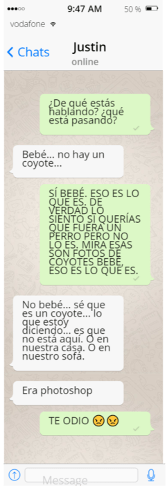 Conversación de whatsapp broma chica a su esposo 