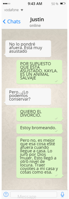 Conversación de whatsapp broma chica a su esposo 