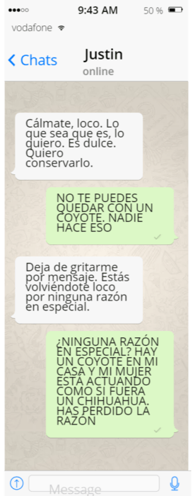 Conversación de whatsapp broma chica a su esposo 