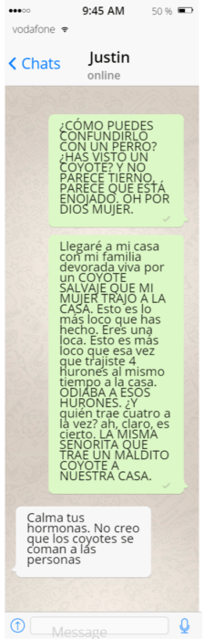 Conversación de whatsapp broma chica a su esposo 