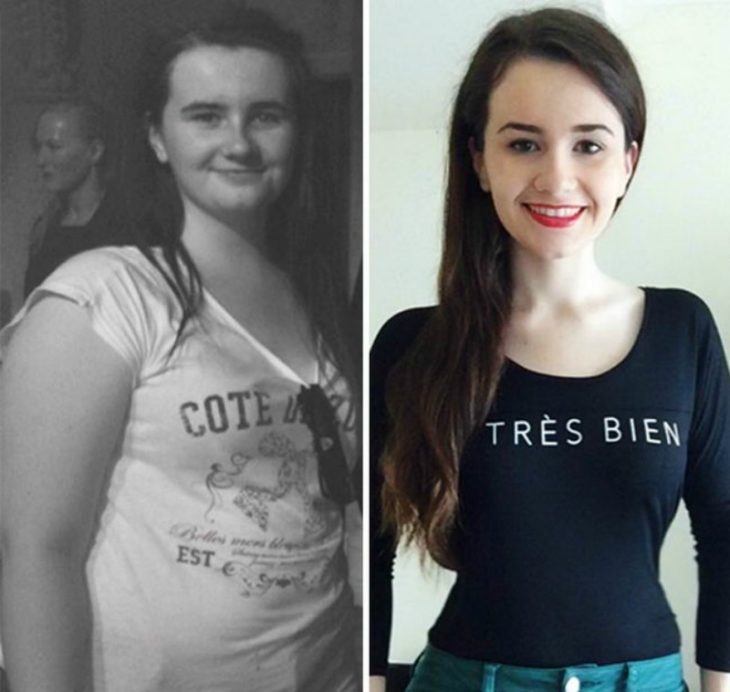 transformacion de mujer con sobrepeso antes y después 