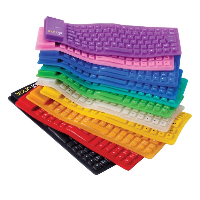 teclado de goma de colores