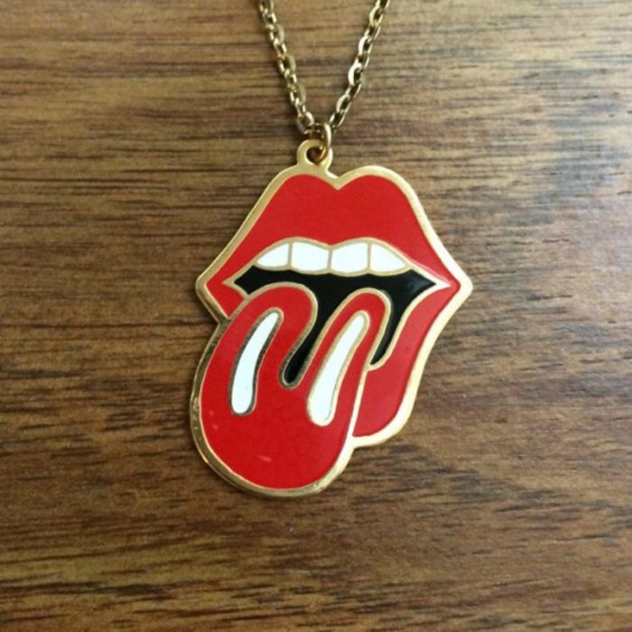 collar de boca de los rolling stones