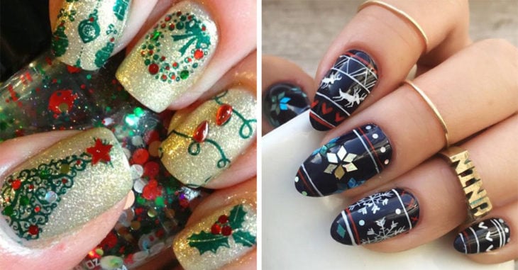 15 diseños de uñas que te harán amar la Navidad