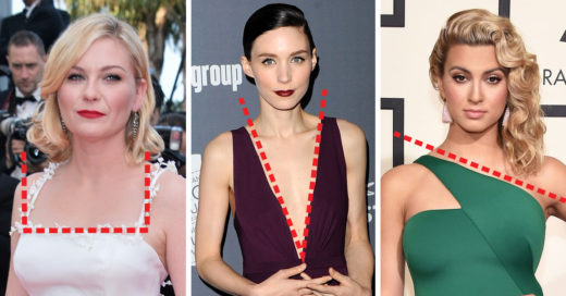 10 ejemplos de escote con ideas de peinado que son perfectas para tu vestido