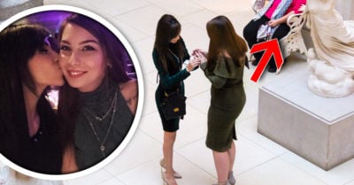 Esta propuesta de matrimonio es adorable, pero la reacción de la espectadora no tiene comparación