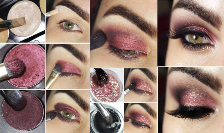 Tutorial con sombras en color rosa 