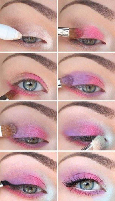 Tutorial con sombras en color rosa 