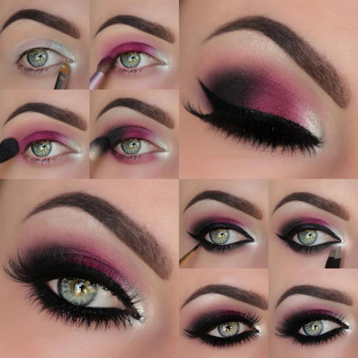 Tutorial con sombras en color rosa 