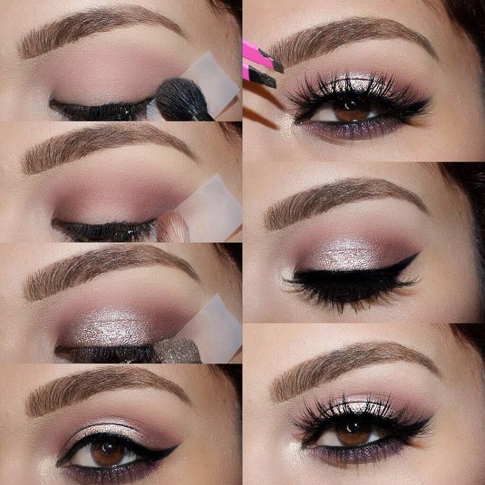 Tutorial con sombras en color rosa 