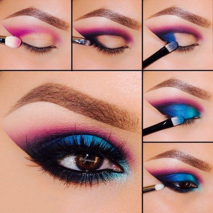 Tutorial con sombras en color rosa 