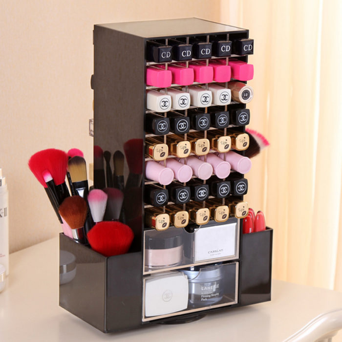 organizador de labiales con caja negra