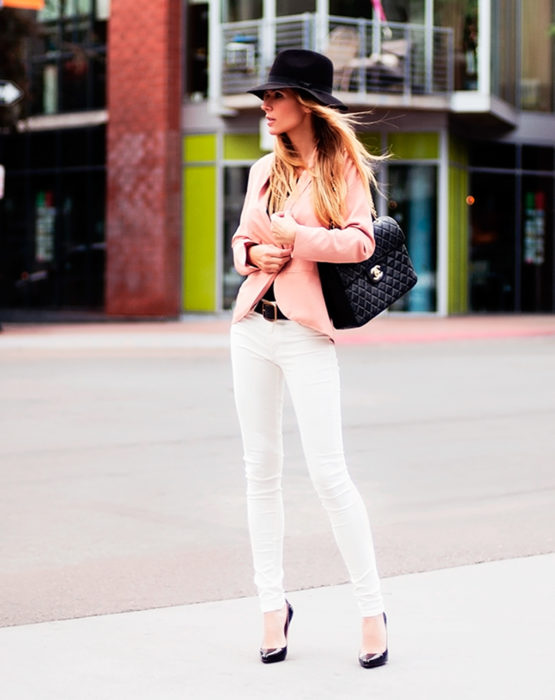 Pantalón blanco blazer