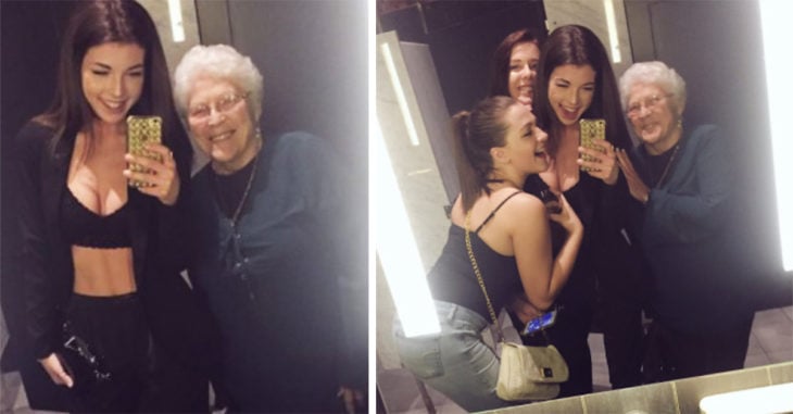 Chicas invitan a tomarse 'selfies' a señora mayor que extraña salir con amigas