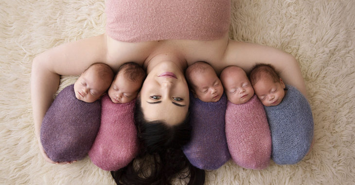 Esta hermosa madre y sus quintillizos tuvieron la sesión de fotos más adorable