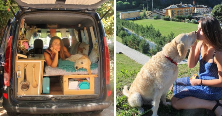 Esta mujer restauro su camioneta para recorrer el mundo junto a su perro