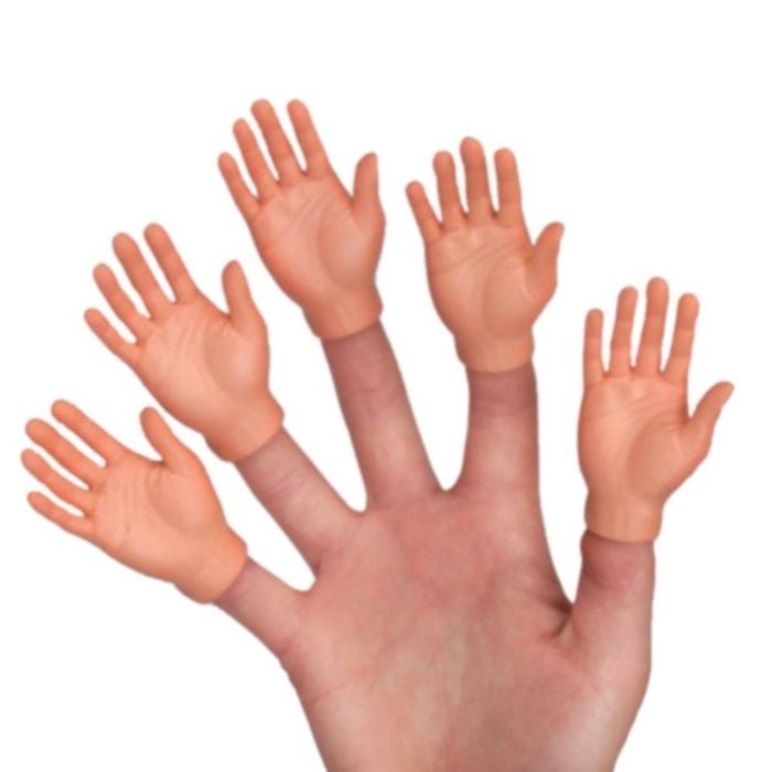 Conjunto de manos de goma que se ponen en los dedos de las manos 