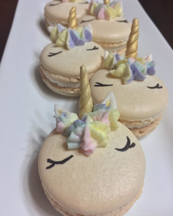 Macarrones con forma de unicornio 