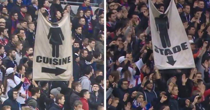 "Mujeres a la cocina, hombres al estadio", el mensaje machista del fútbol francés