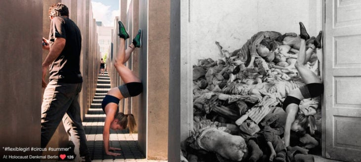 Artista le da lección a irrespetuosos del holocausto con fotografías 