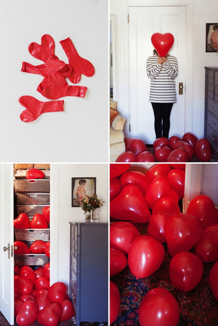 15 sencillas ideas de regalos con globos para San Valentin